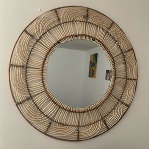 Boho Aesthetic Round  Mirror